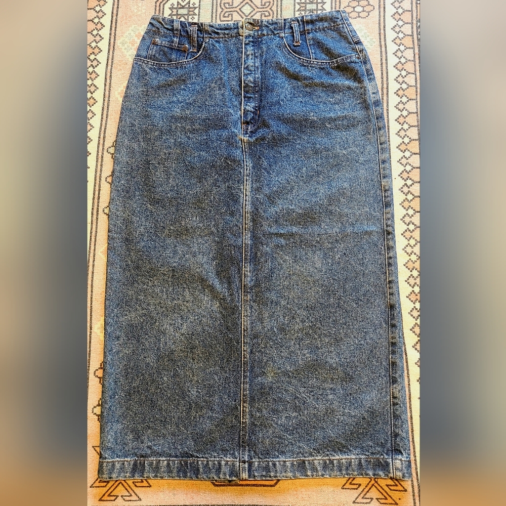 Vintage 1980's The Gap Stone Wash Denim Skirt Size 13/14
